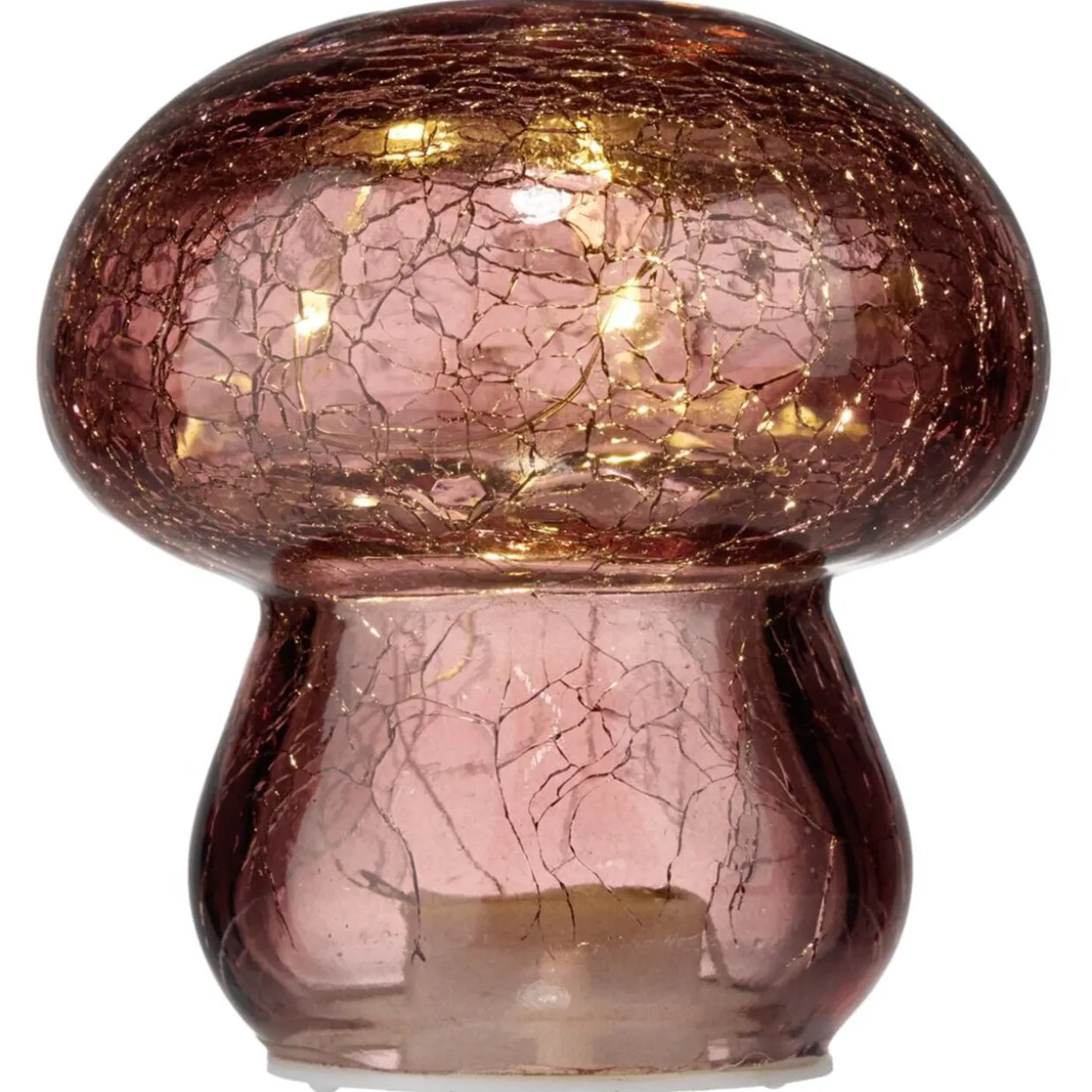 Champignon décoratif automne verre à LED Ø8xH8,5cm (4 modèles)