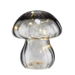 Champignon décoratif automne verre à LED Ø13xH15,5cm (3 modèles)