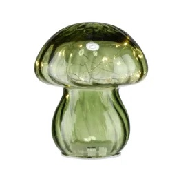Champignon décoratif automne verre à LED Ø13xH15,5cm (3 modèles)