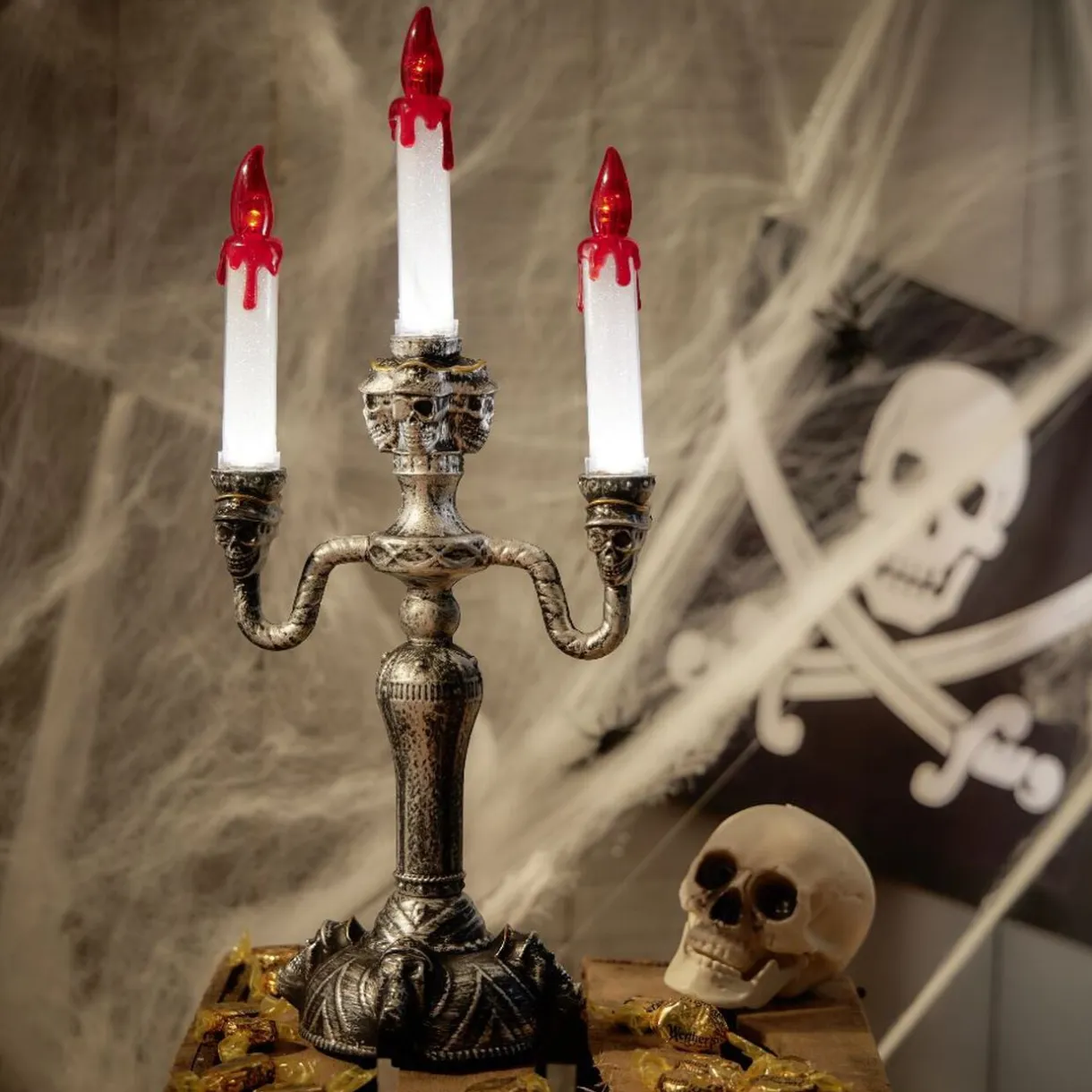Chandelier Halloween lumineux 3 têtes LED L40cm < Gifi Best