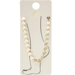 Chaîne cheville coquillage laiton doré L11cm