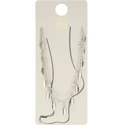 Chaîne cheville pampilles et perles métal argenté Ø11cm < Gifi Outlet