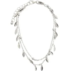Chaîne cheville pampilles et perles métal argenté Ø11cm < Gifi Outlet