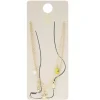 Chaîne cheville 2 rangs pampilles et perles métal doré Ø11cm