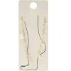 Chaîne de cheville dorée 2 rangs avec pendentifs perles et papillons