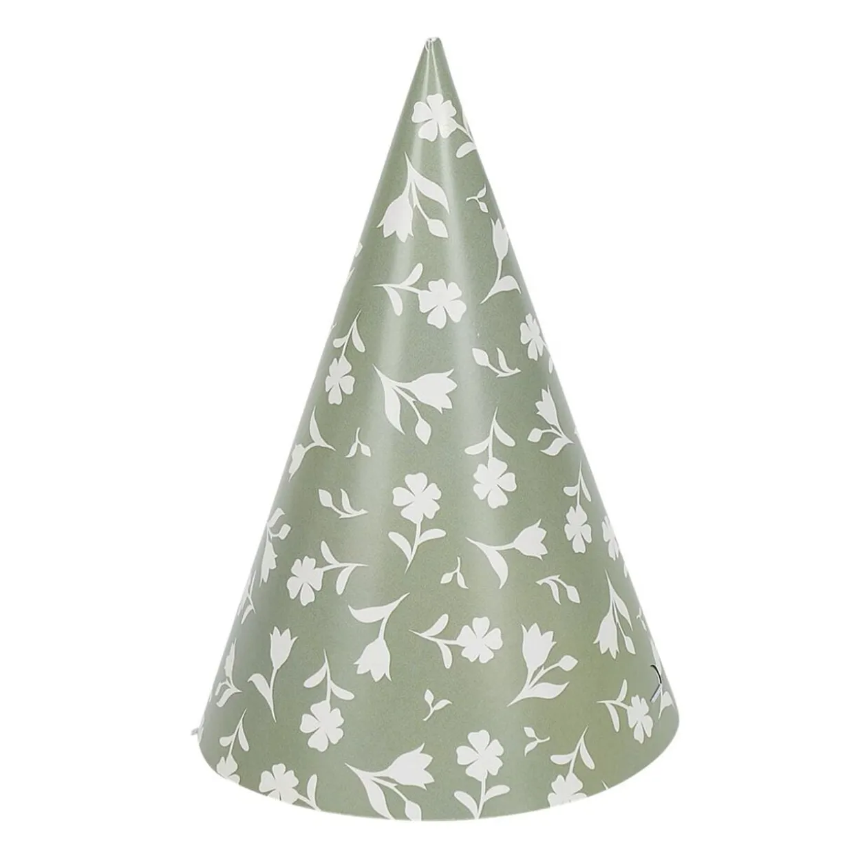 Chapeau de fête thème nature vert sauge x8