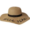Chapeau de paille capeline Dolce Vita ruban noir 58cm