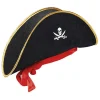 Chapeau de pirate noir avec ruban rouge pour enfant < Gifi Discount