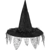 Chapeau de sorcière et toiles d'araignées Halloween noir < Gifi