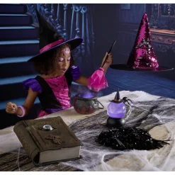 Chapeau Halloween enfant sorcière pailleté Ø35cm (2 modèles)