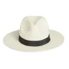 Chapeau papier tressé blanc et noir T56/58