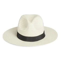 Chapeau papier tressé blanc et noir T56/58