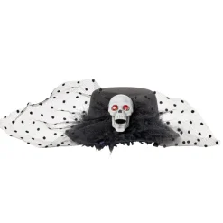 Chapeau à pinces Halloween crâne noir < Gifi