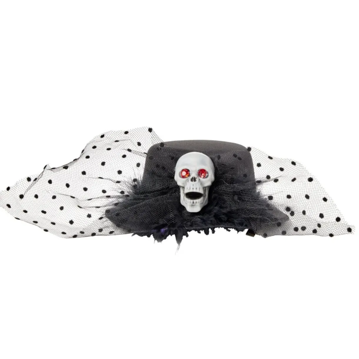 Chapeau à pinces Halloween crâne noir < Gifi