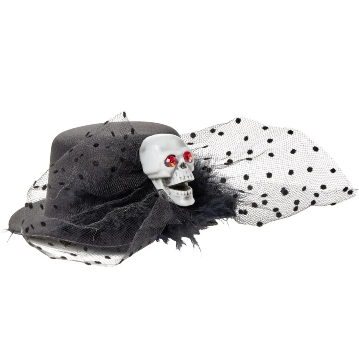 Chapeau à pinces Halloween crâne noir < Gifi