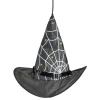 Chapeau sorcière LED toile d'araignée noir et blanc