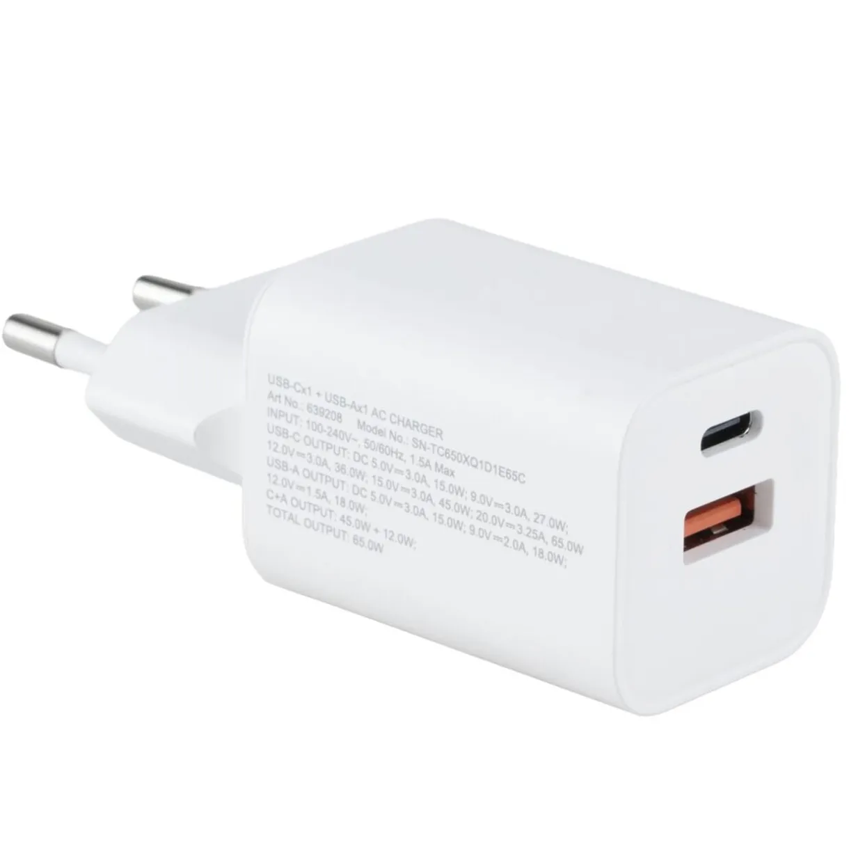 Chargeur mural 2 ports USB et USB-C 65W (2 modèles) < Gifi Best