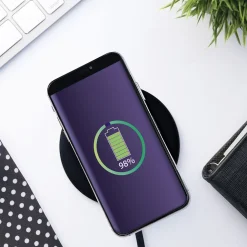 Chargeur sans fil noir charge rapide 10W x2