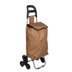 Chariot de course 3 roues marron 35x26xH89cm < Gifi Outlet