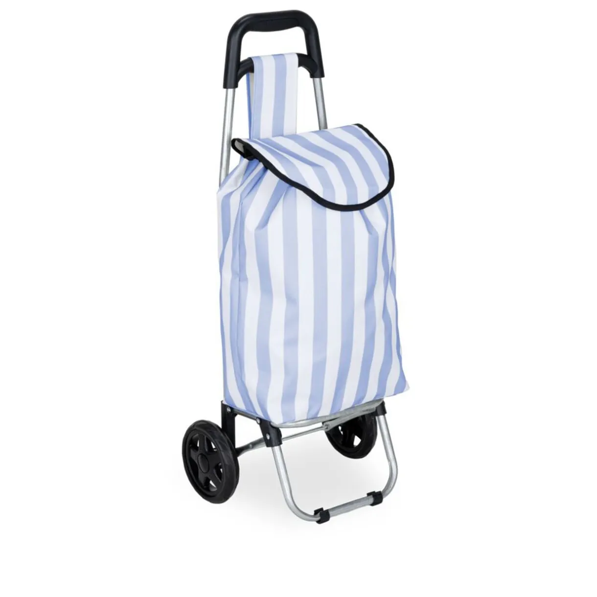 Chariot de courses 25L à roulettes rayures colorées H80cm (2 modèles bleu ou jaune) < Gifi Hot