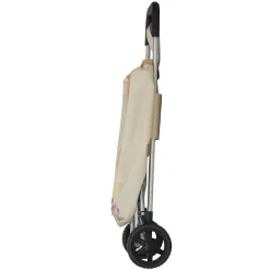 Chariot de courses pliable à roulettes Bonjour motif croissant beige 32x28xH87cm