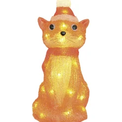Chat de Noël lumineux 30LED blanc chaud H25,5cm < Gifi Clearance
