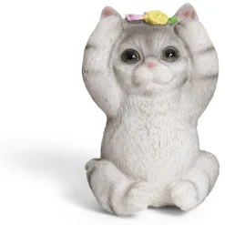 Chaton décoratif plastique gris - 2 modèles