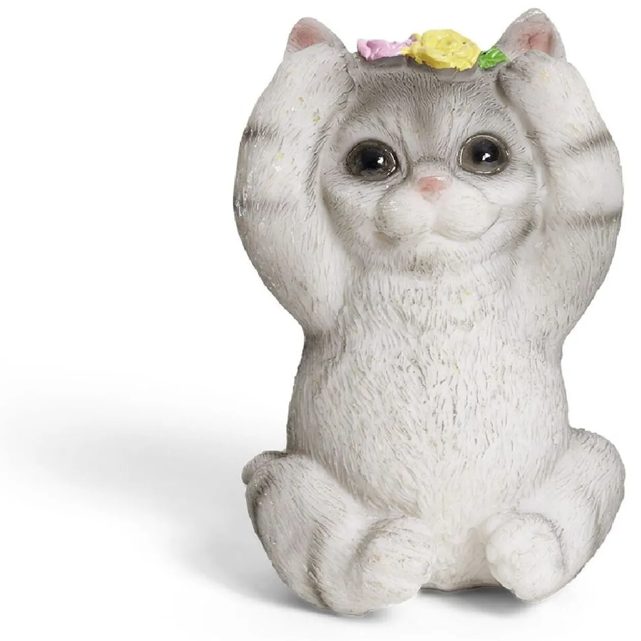 Chaton décoratif plastique gris - 2 modèles