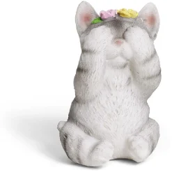 Chaton décoratif plastique gris - 2 modèles