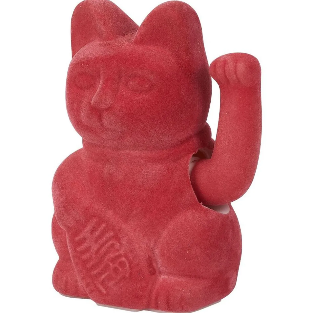 Chat porte-bonheur velours rouge 11xH15x9cm < Gifi Online