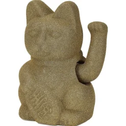 Chat porte-bonheur velours vert 11xH15x9cm < Gifi New