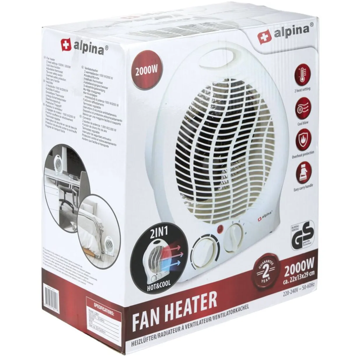 Chauffage soufflant Homday blanc 2000W < Gifi Outlet
