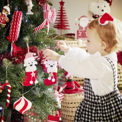 Chaussette de Noël en bois à suspendre 