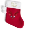 Chaussette de noël "Mon 1er Noël" rouge et blanche 19x25cm