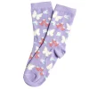 Chaussette femme polycoton tige longue violet motif fraise et papillon T36/40 < Gifi New