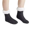 Chaussettes d'intérieur doublées peluche rose TU