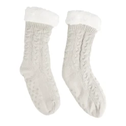 Chaussettes d'intérieur doublées peluche gris TU < Gifi Best