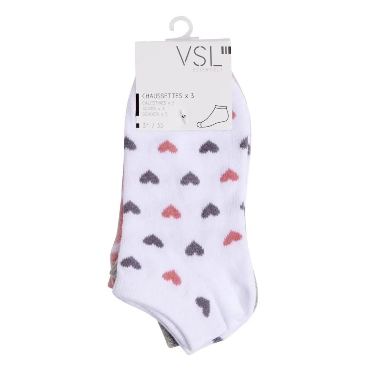 Chaussettes enfant fille tige courte polycoton 3 paires 31/35 < Gifi Sale