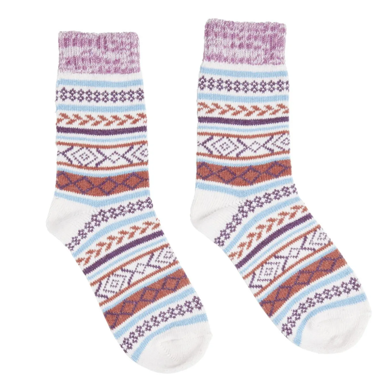 Chaussettes femme hiver tige longue motif jacquard - 5 modèles