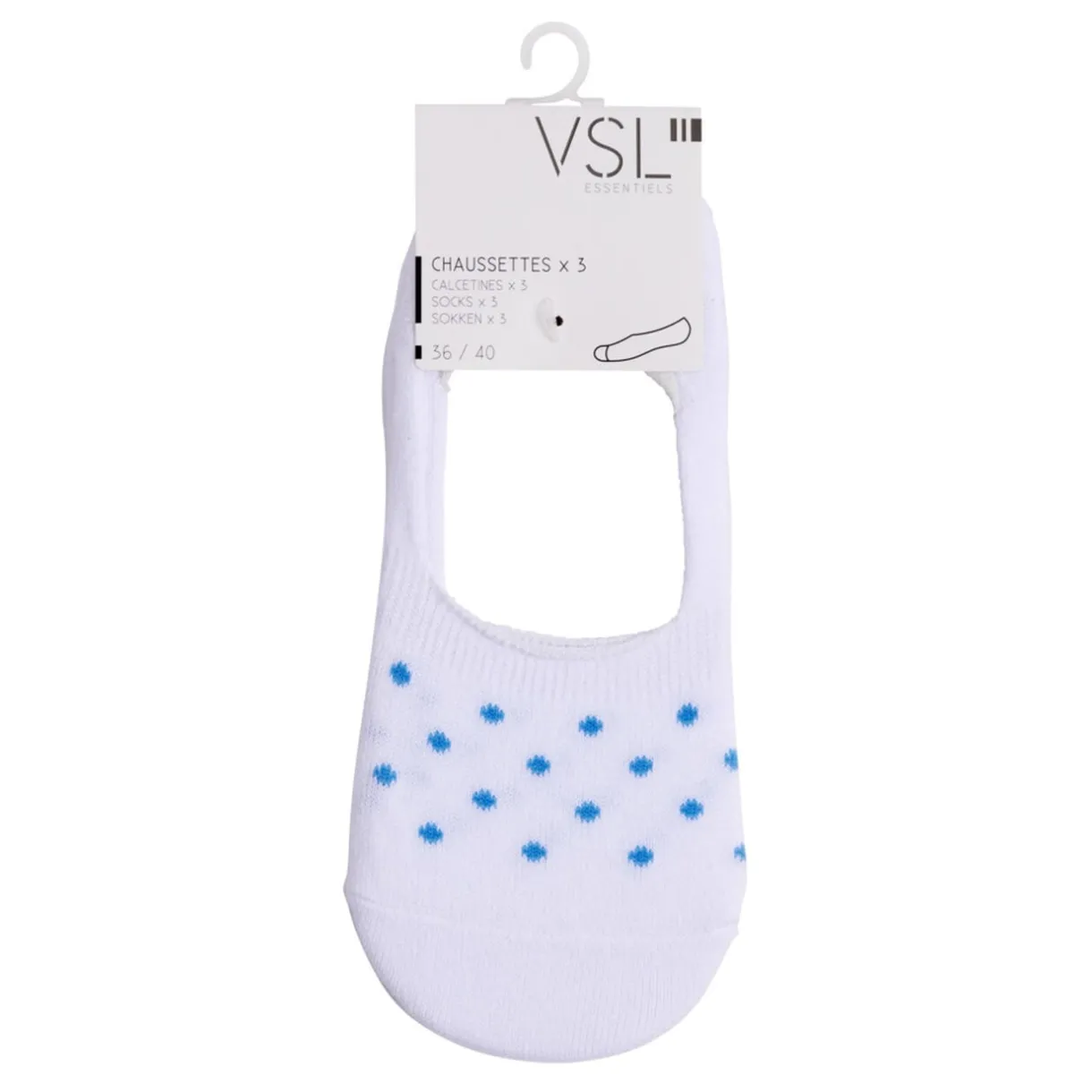 Chaussettes femme invisible tige ultra courte polycoton 3 paires 36/40 < Gifi Online