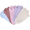Chaussettes femme tige courte x5 polycoton uni 36/40