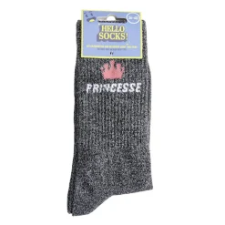 Chaussettes femme tige haute Princesse pailletté gris T36/40 < Gifi Best