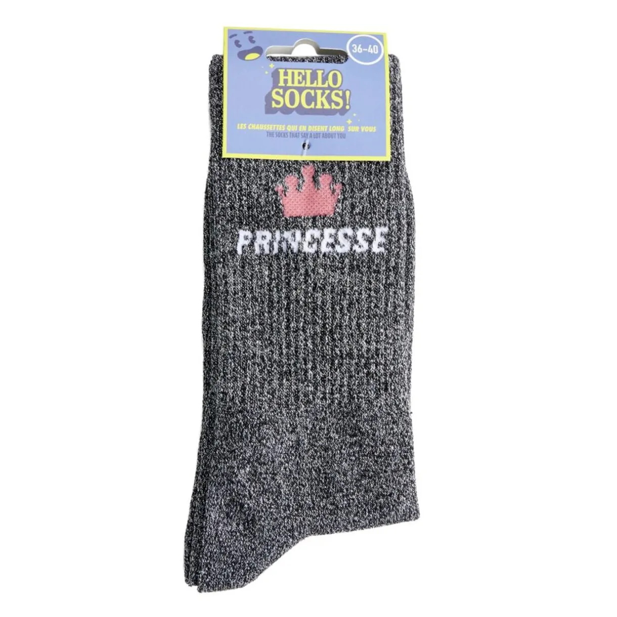 Chaussettes femme tige haute Princesse pailletté gris T36/40 < Gifi Best