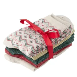 Chaussettes femme tige haute x5 motif Noël T36/40