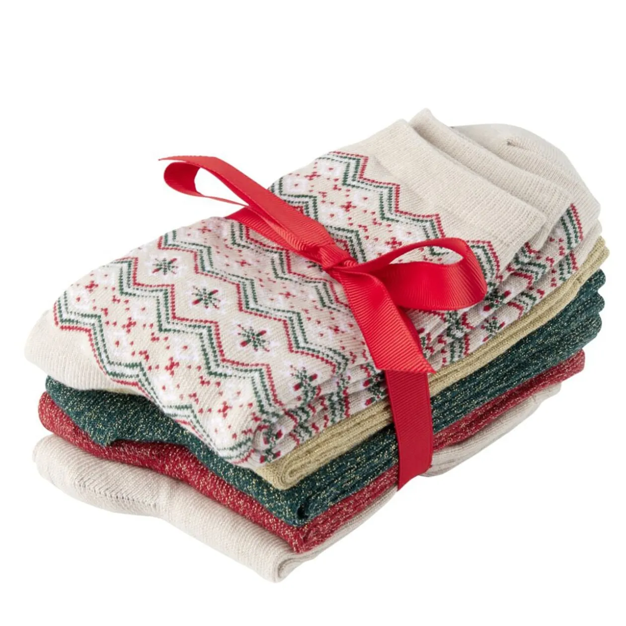 Chaussettes femme tige haute x5 motif Noël T36/40