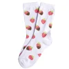 Chaussettes fille blanches motifs fraises T26/35