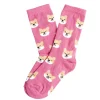 Chaussettes fille rose motifs renards T26/35