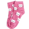 Chaussettes fille rose motifs têtes de chat T26/35