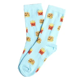 Chaussettes garçon bleues motifs fast food T26/35