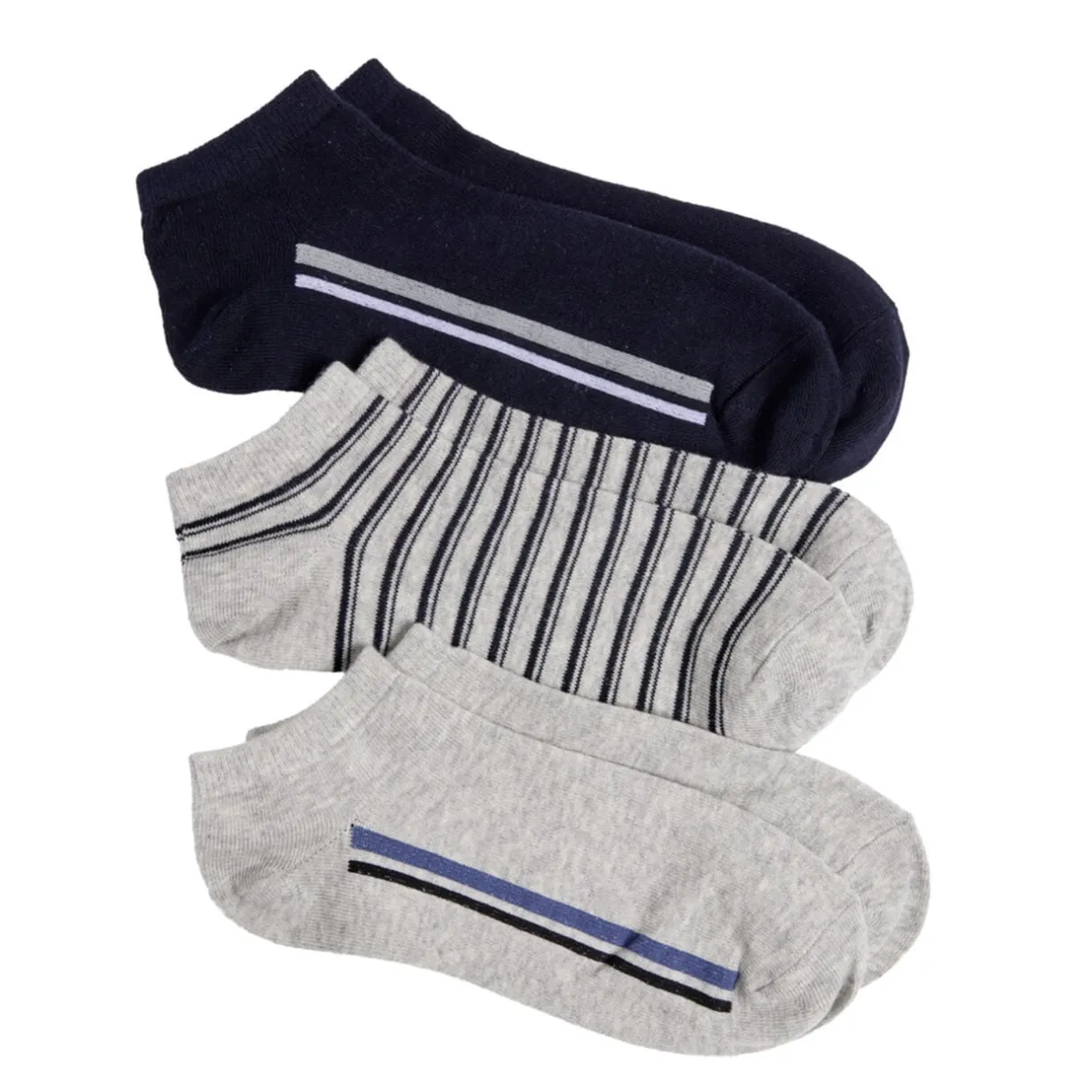 Chaussettes homme tige courte polycoton 3 paires 41/45 < Gifi Outlet
